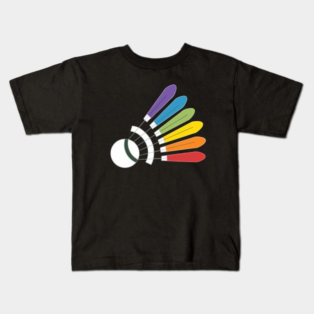 Badminton Shuttlecock Racket Sports Lover Athletic Sports Kids T-Shirt by Mochabonk